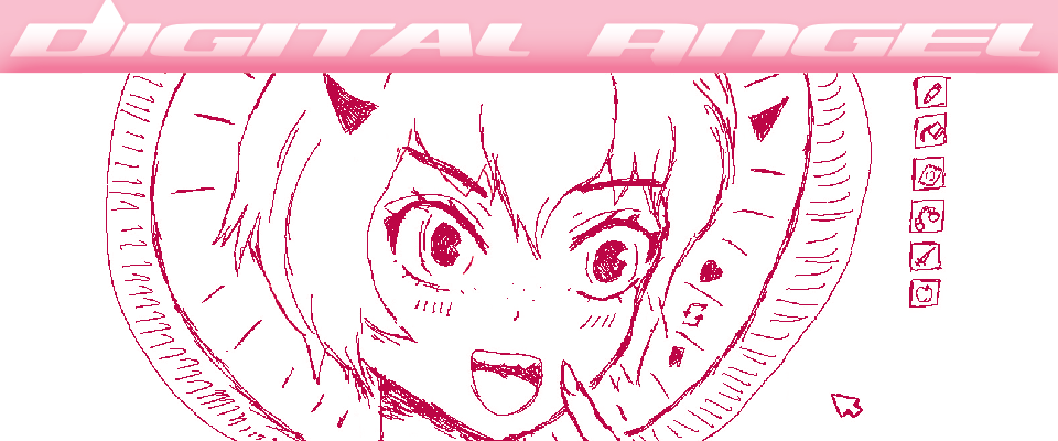 visage d'un personnage féminin dans un style manga avec une expression de surprise, sur le côté droit une interface de type logiciel de retouche d'image